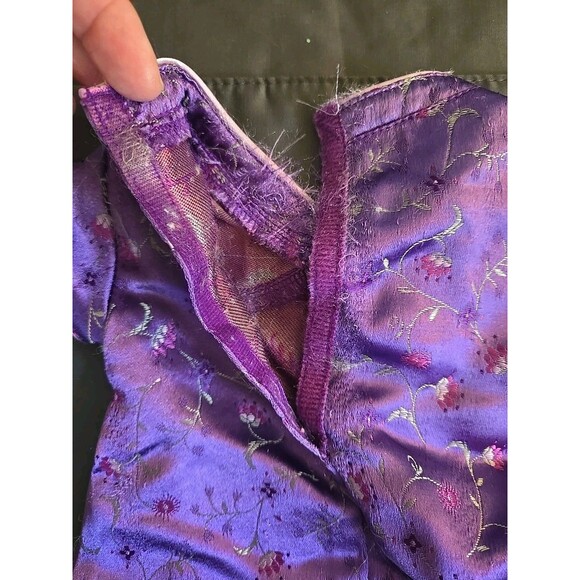 Pretty Plum Dress Bitty Baby Twin American Girl Outfit Purple Brocade RETIRED - Picture 3 of 9